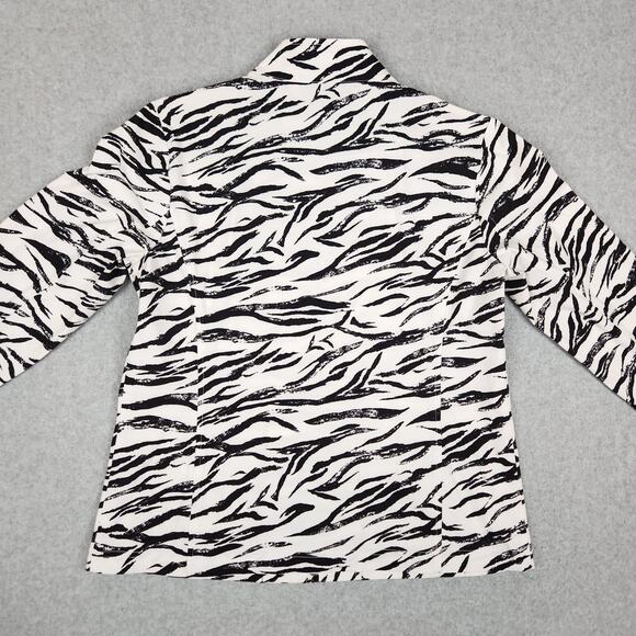 Additions by Chico's Jacket Size 1 US Medium Zebra Print Pockets - Picture 4 of 10